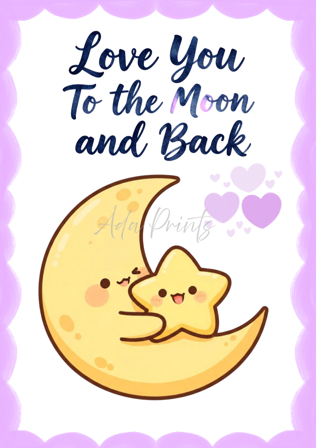 Love You To the Moon and Back Nursery Print | Kids Wall Art