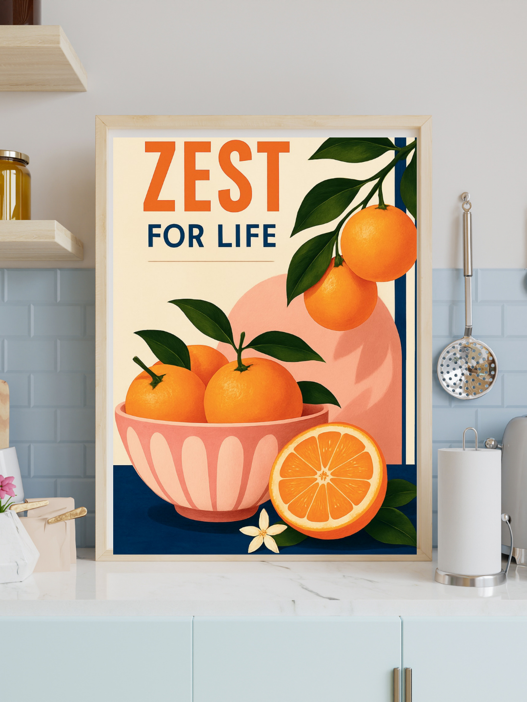Zest For Life Orange Wall Art Print
