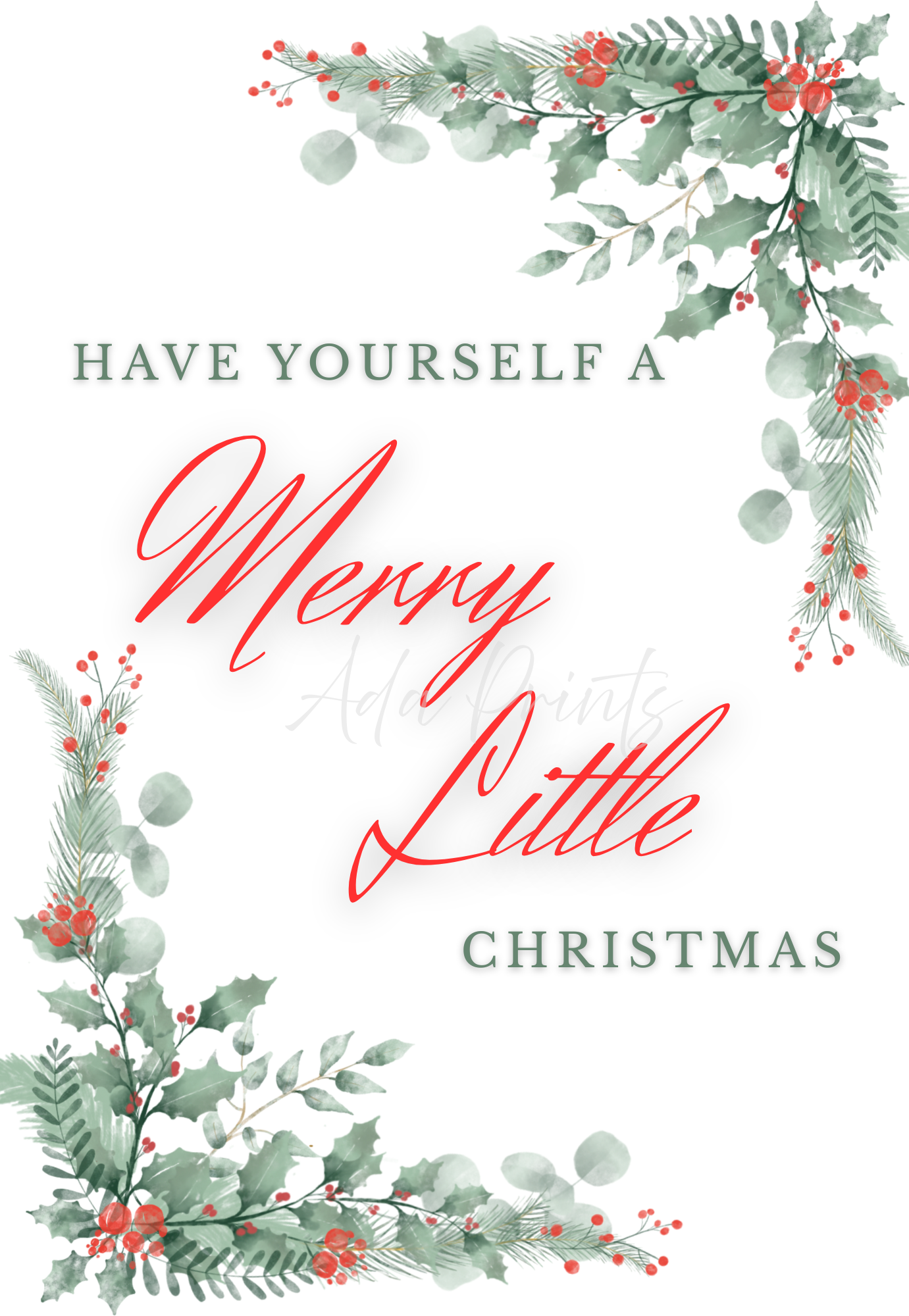 Set of 3 Christmas Wall Art Prints - Festive Holiday Decor