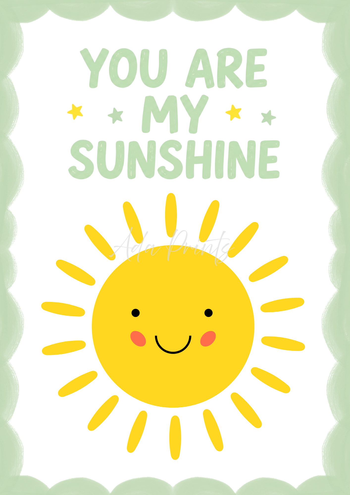 You Are My Sunshine Nursery Print | Kids Wall Art