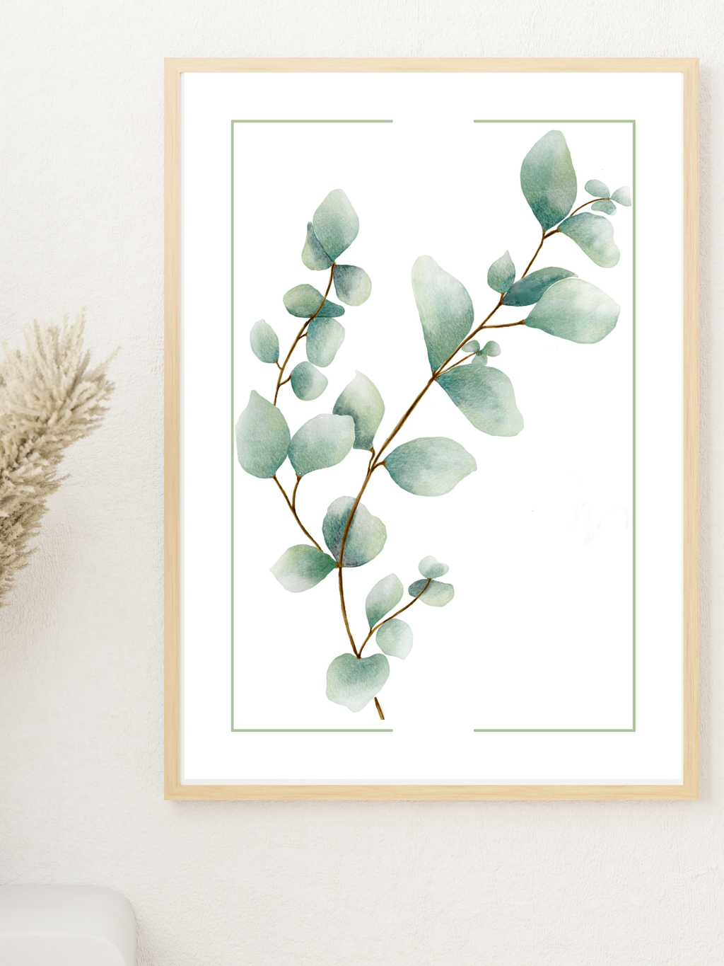 Watercolour Eucalyptus Wall Art Print | Green Leaf Poster