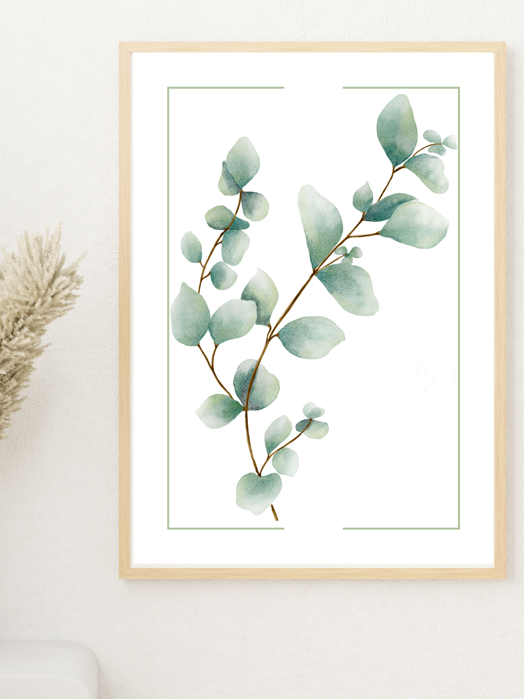 Watercolour Eucalyptus Wall Art Print | Green Leaf Poster