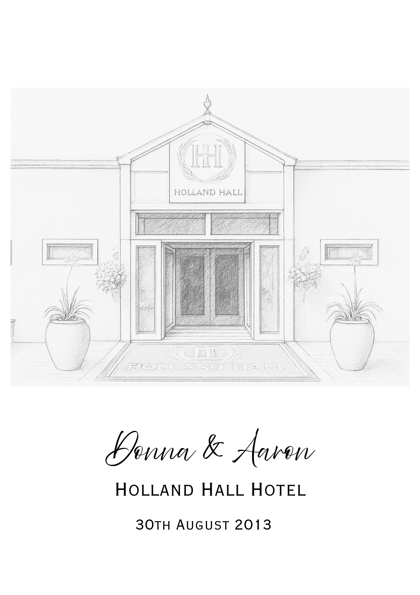 Personalised Wedding Venue Sketch Print