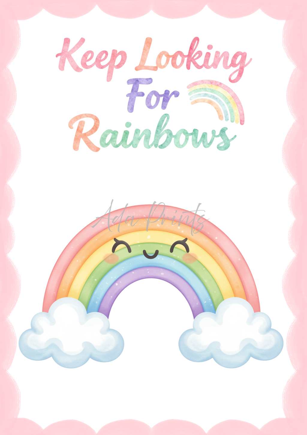Keep Looking For Rainbows Nursery Print | Kids Wall Art