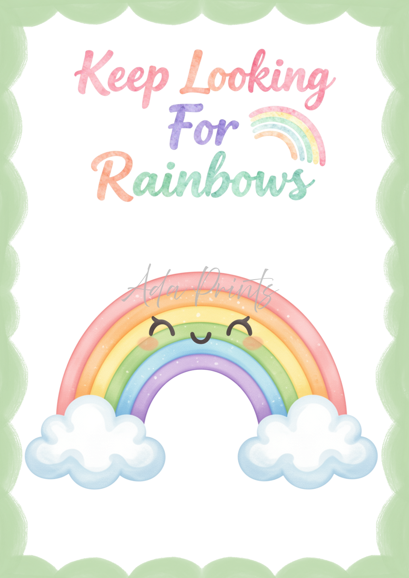 Keep Looking For Rainbows Nursery Print | Kids Wall Art