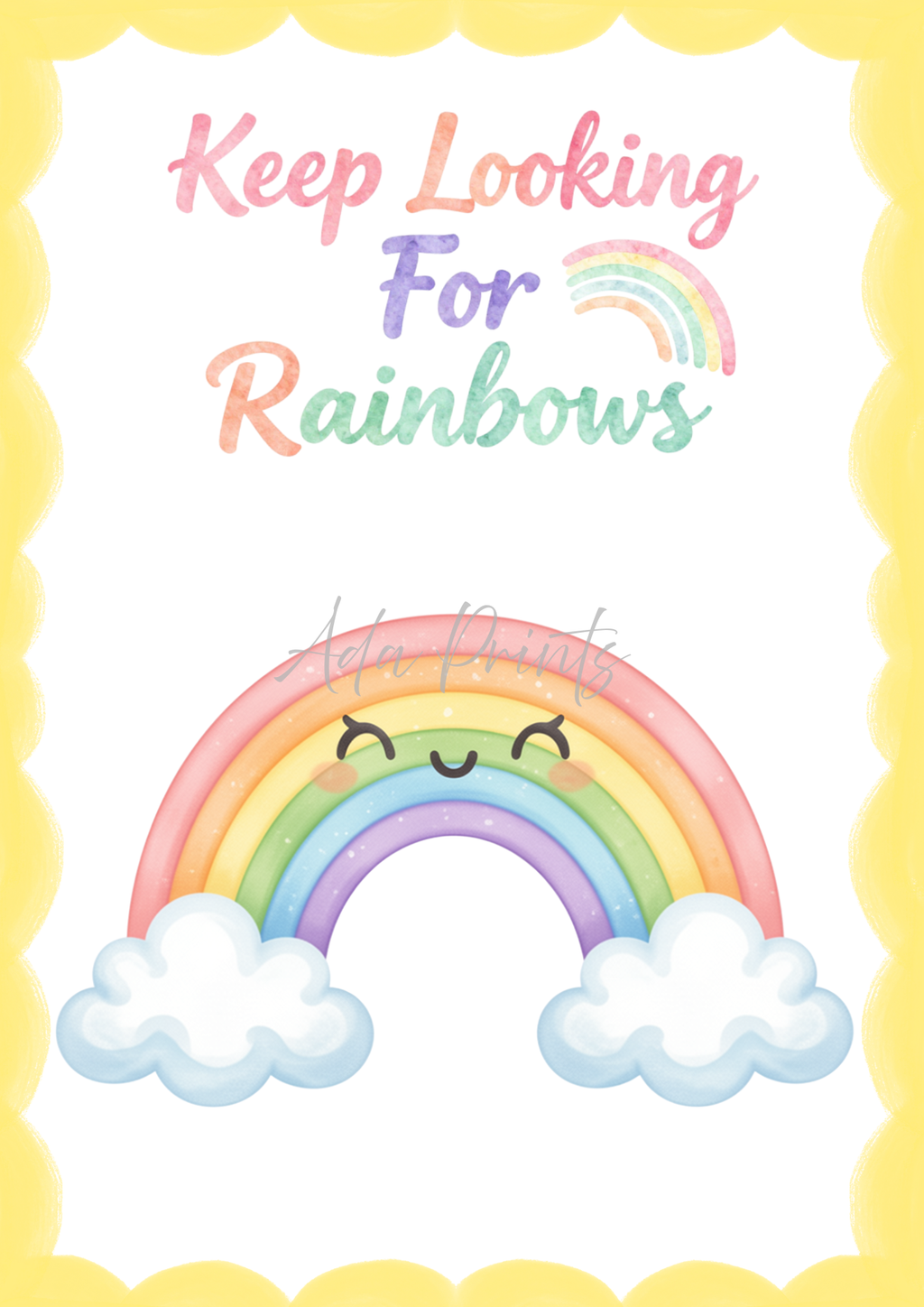 Keep Looking For Rainbows Nursery Print | Kids Wall Art