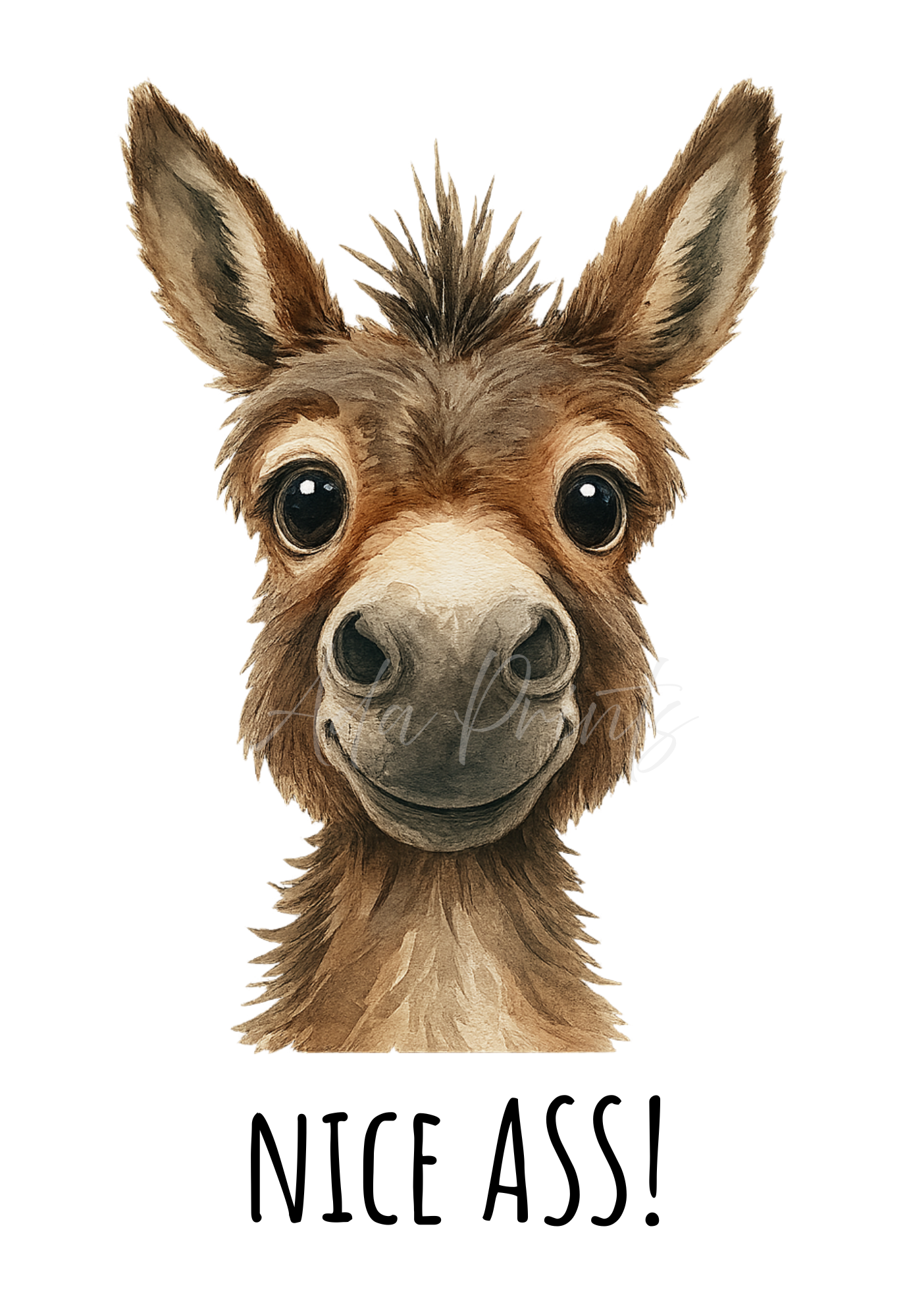 Nice Ass Donkey Print - Funny Animal Wall Art