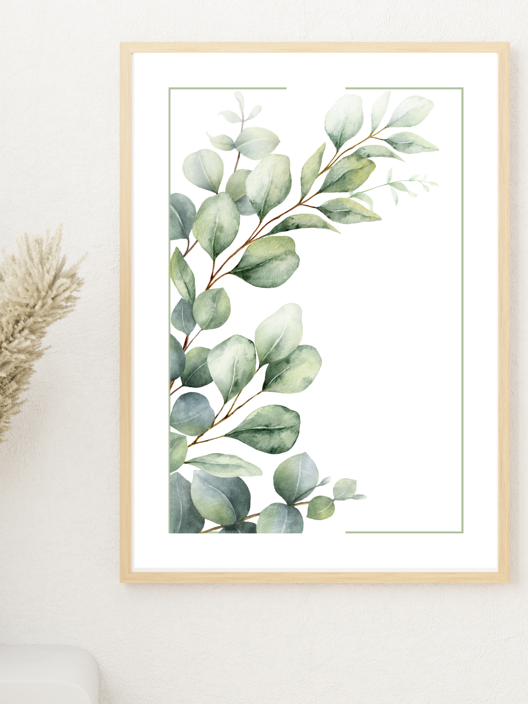 Watercolour Eucalyptus Wall Art Print | Green Leaf Poster