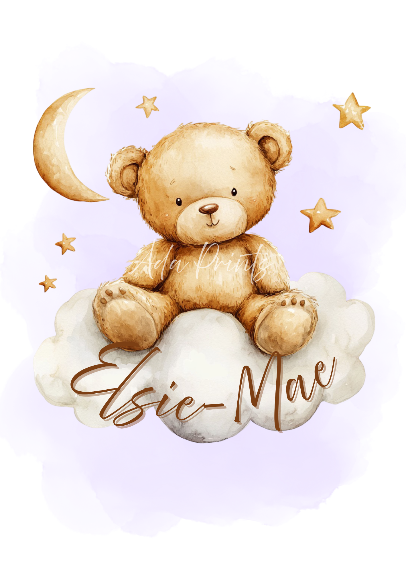 Teddy Bear Nursery Prints UK - Personalised Baby Wall Art Set of 3