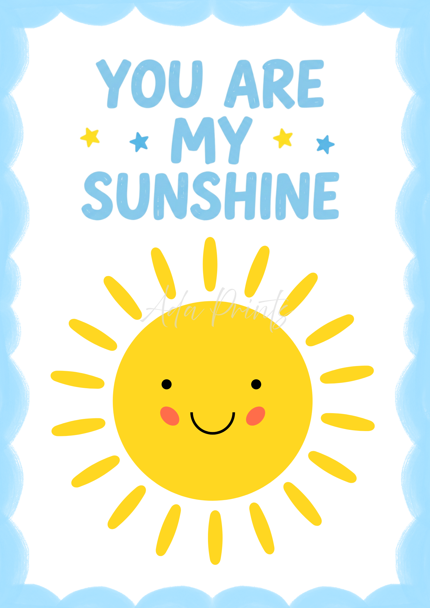 You Are My Sunshine Nursery Print | Kids Wall Art