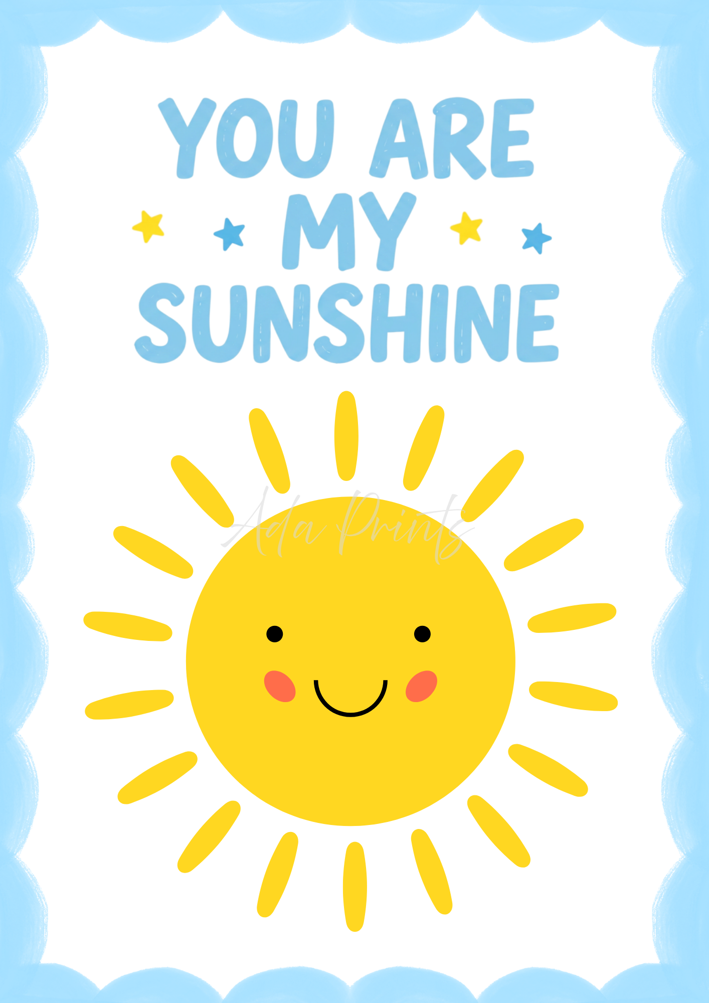 You Are My Sunshine Nursery Print | Kids Wall Art