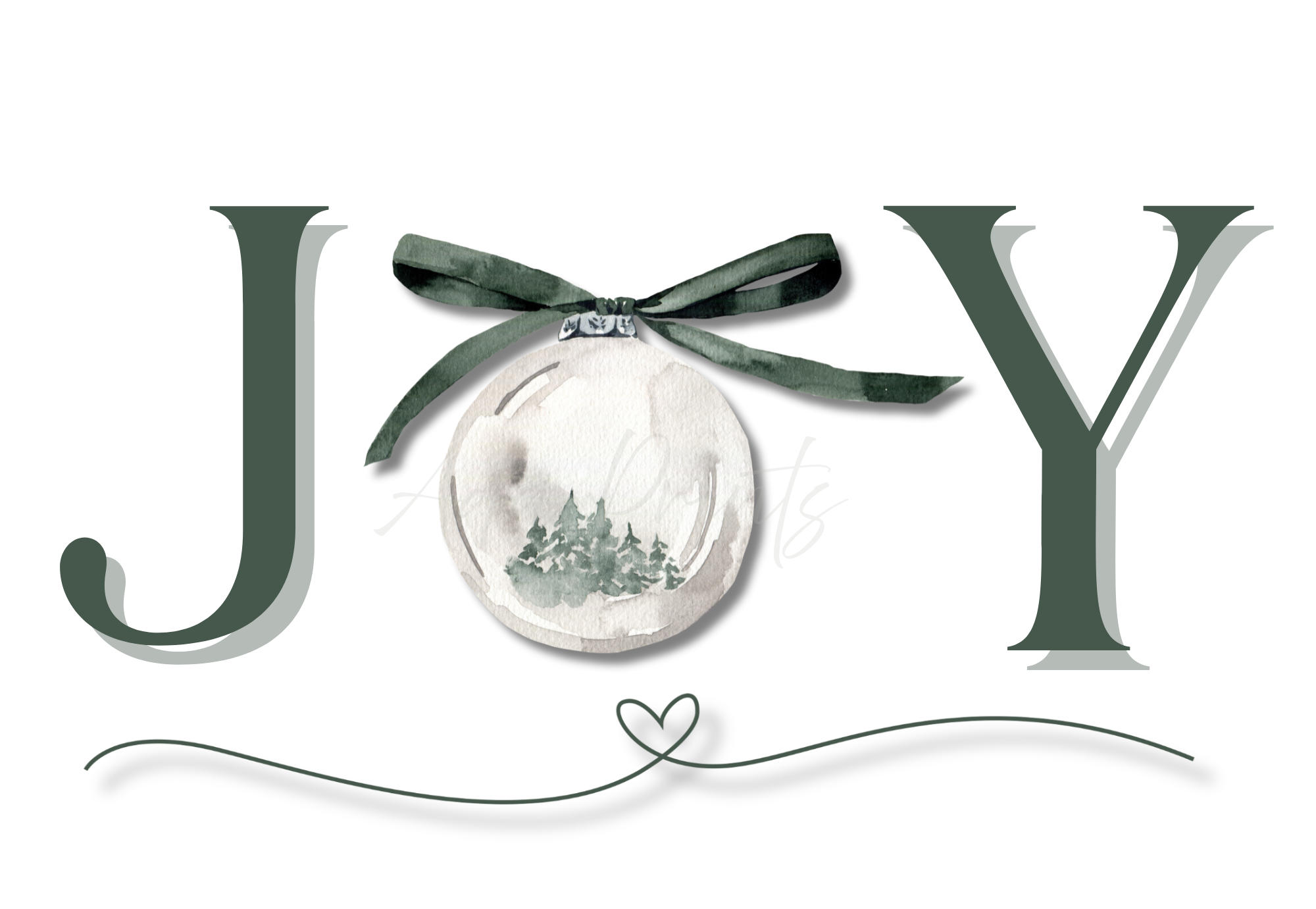 JOY Christmas Typography Wall Art – Festive Watercolour Print