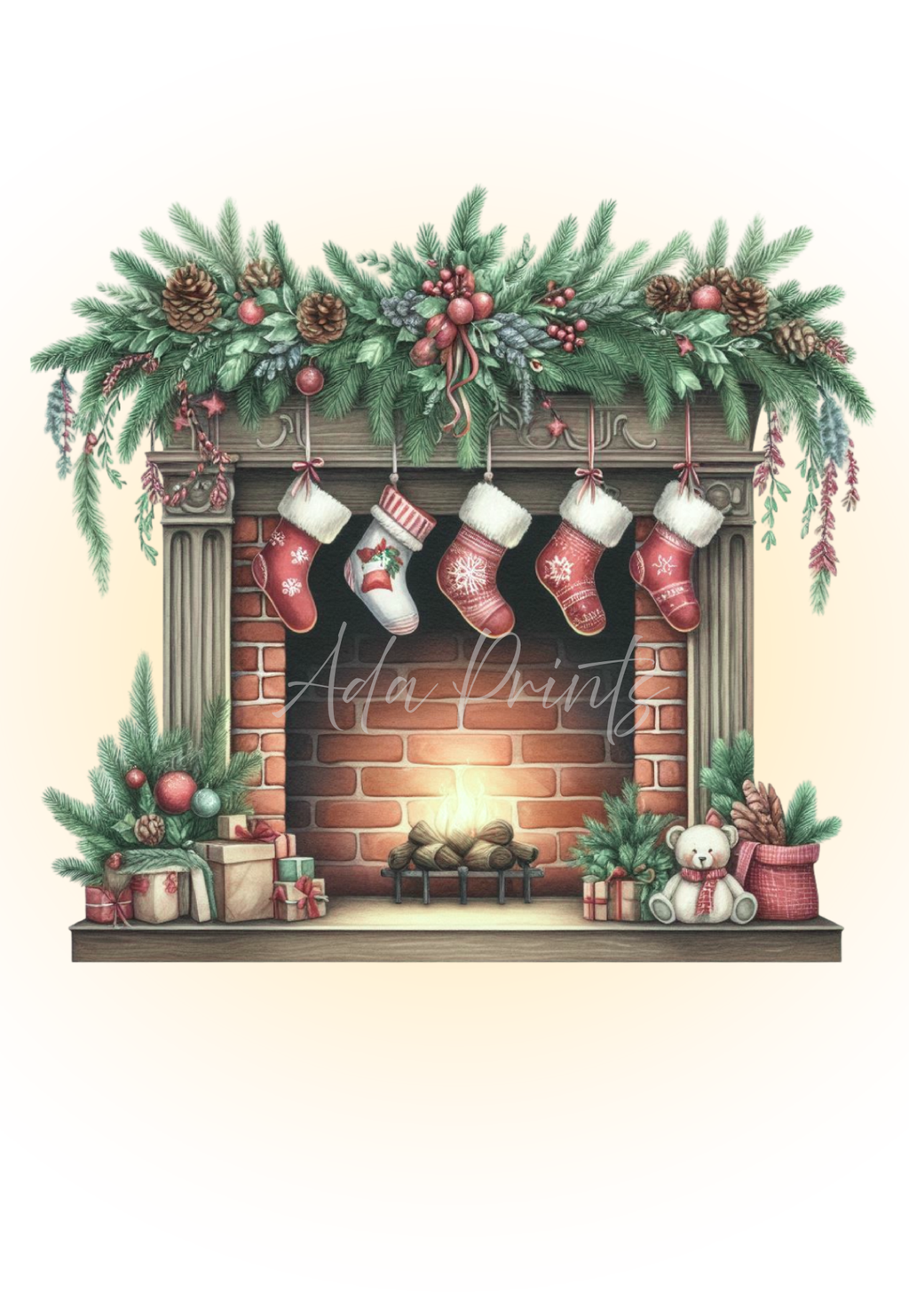Set of 3 Christmas Wall Art Prints - Festive Holiday Decor
