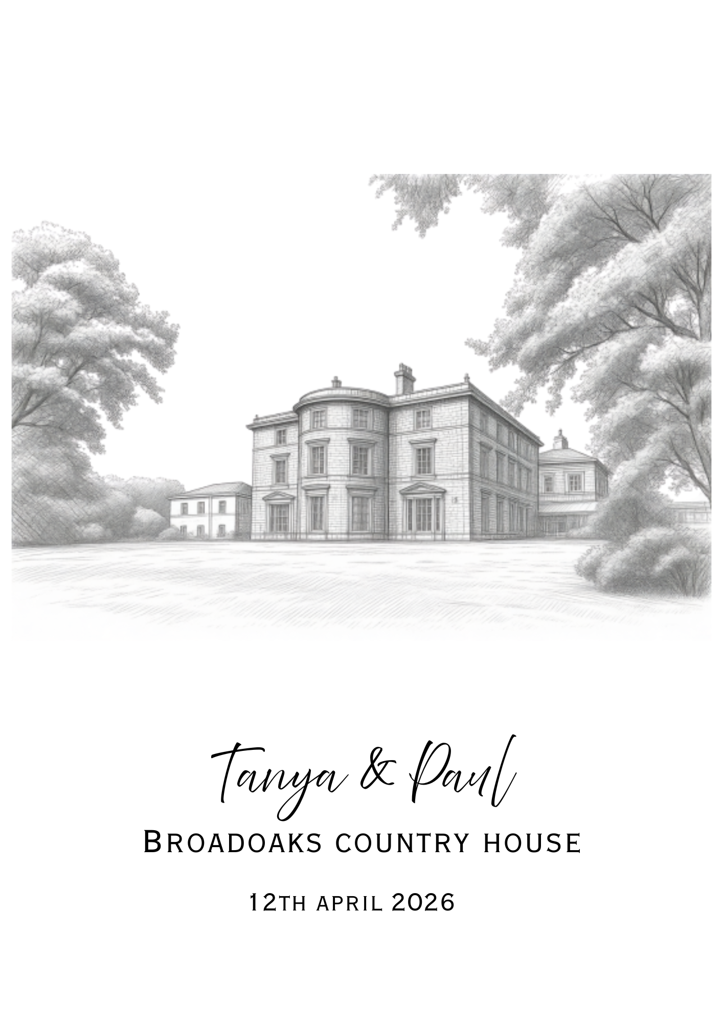 Personalised Wedding Venue Sketch Print