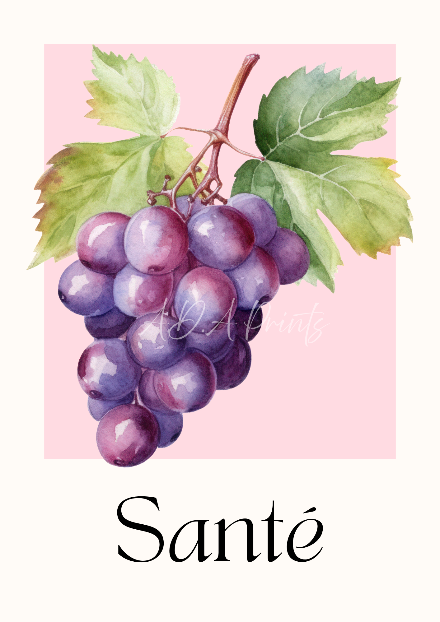 Santé Grape Print