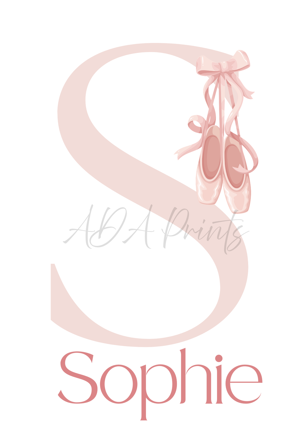 Ballet Themed Personalised Name Print