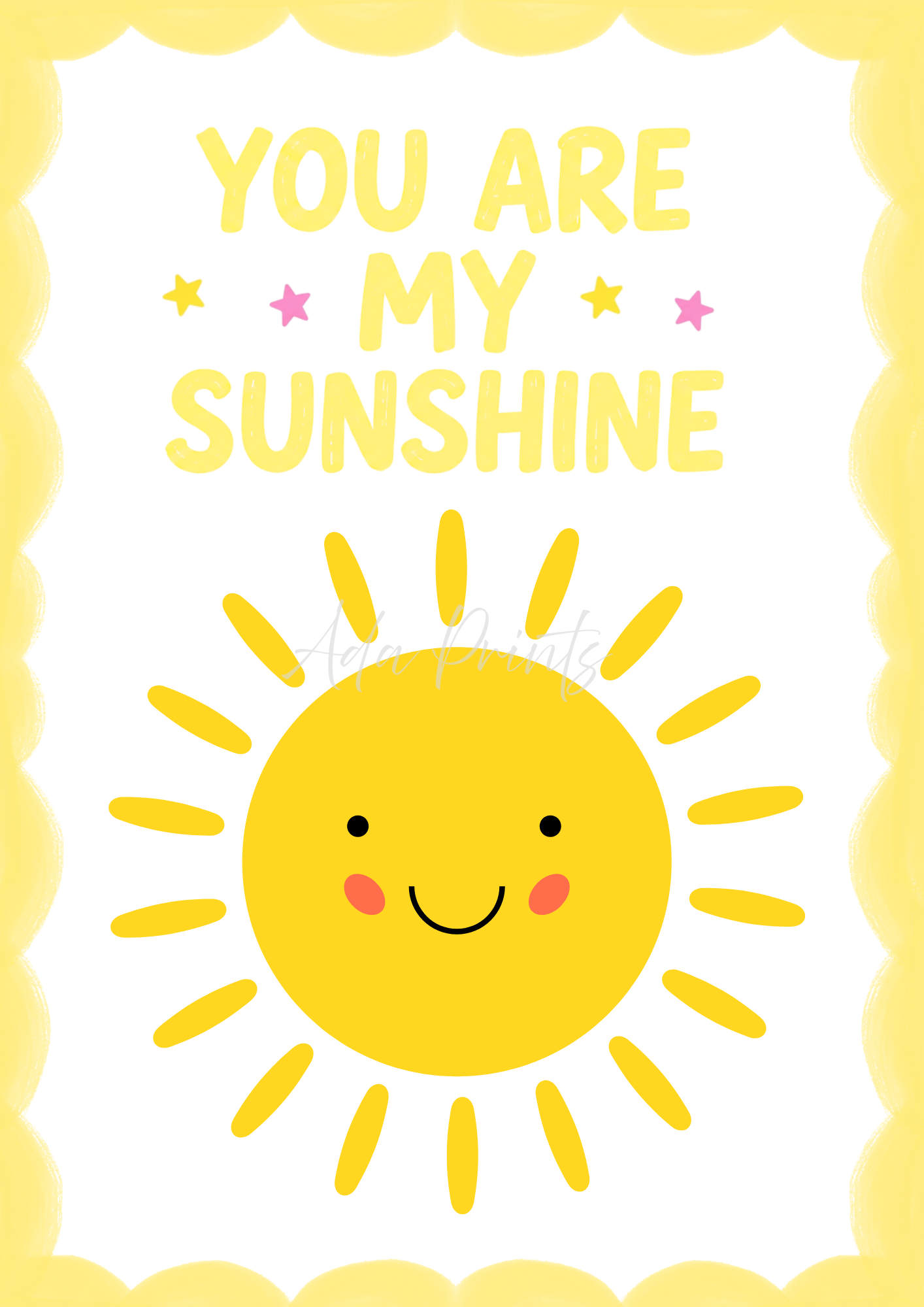 You Are My Sunshine Nursery Print | Kids Wall Art