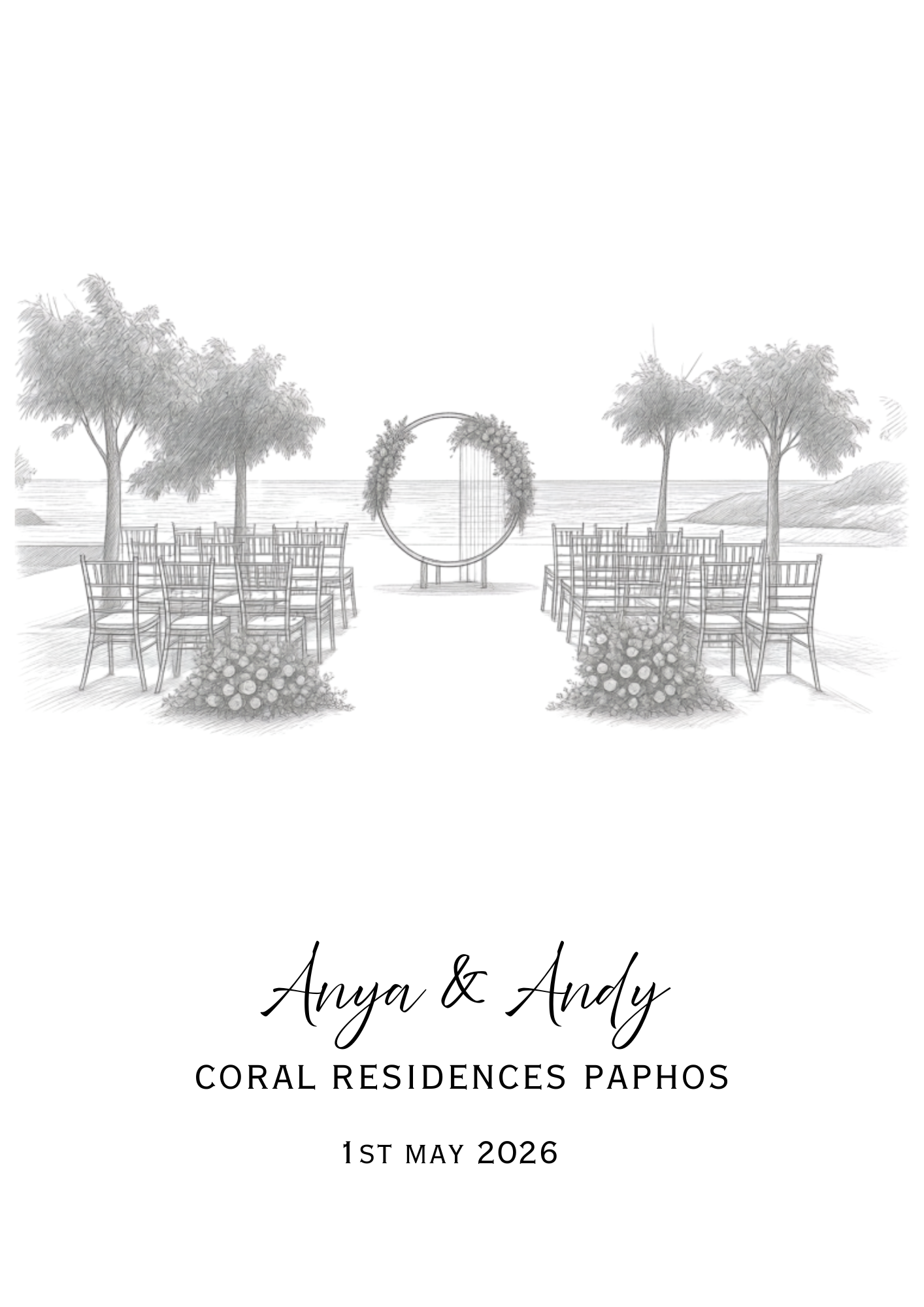 Personalised Wedding Venue Sketch Print