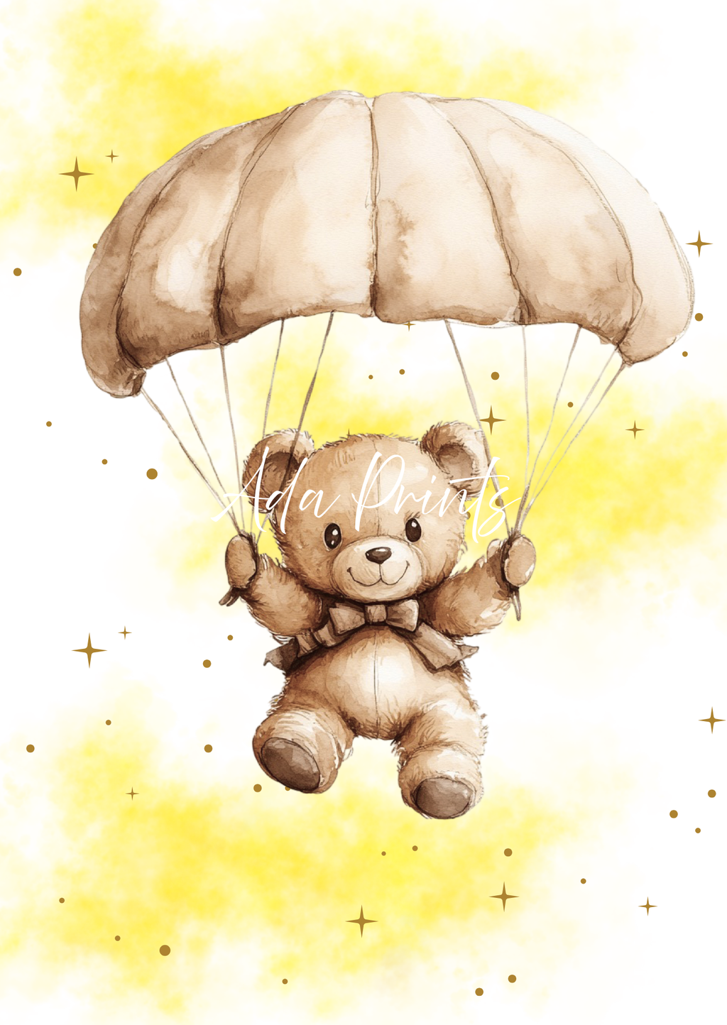 Teddy Bear Nursery Prints UK - Personalised Baby Wall Art Set of 3