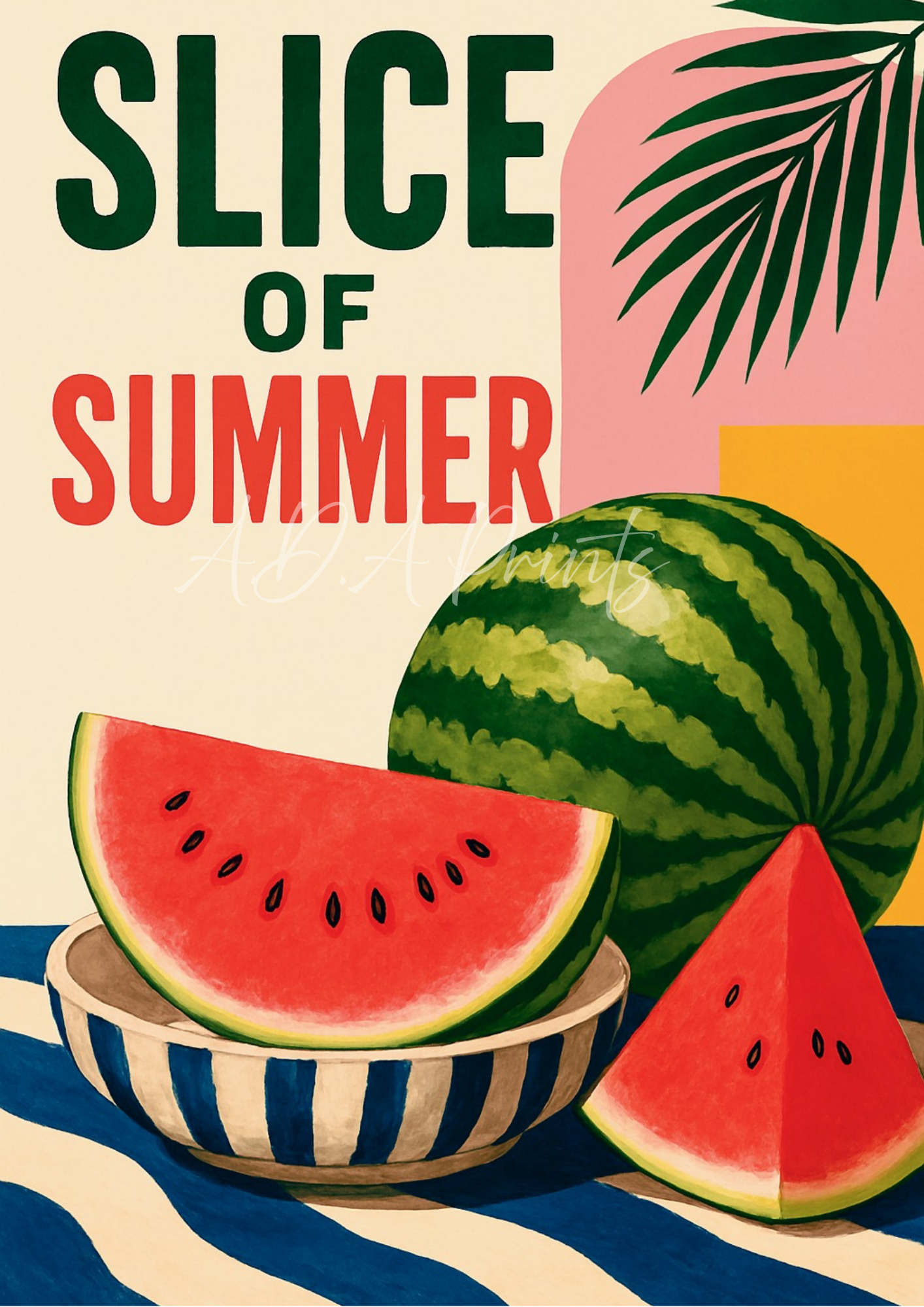 Slice Of Summer Watermelon Wall Art Print