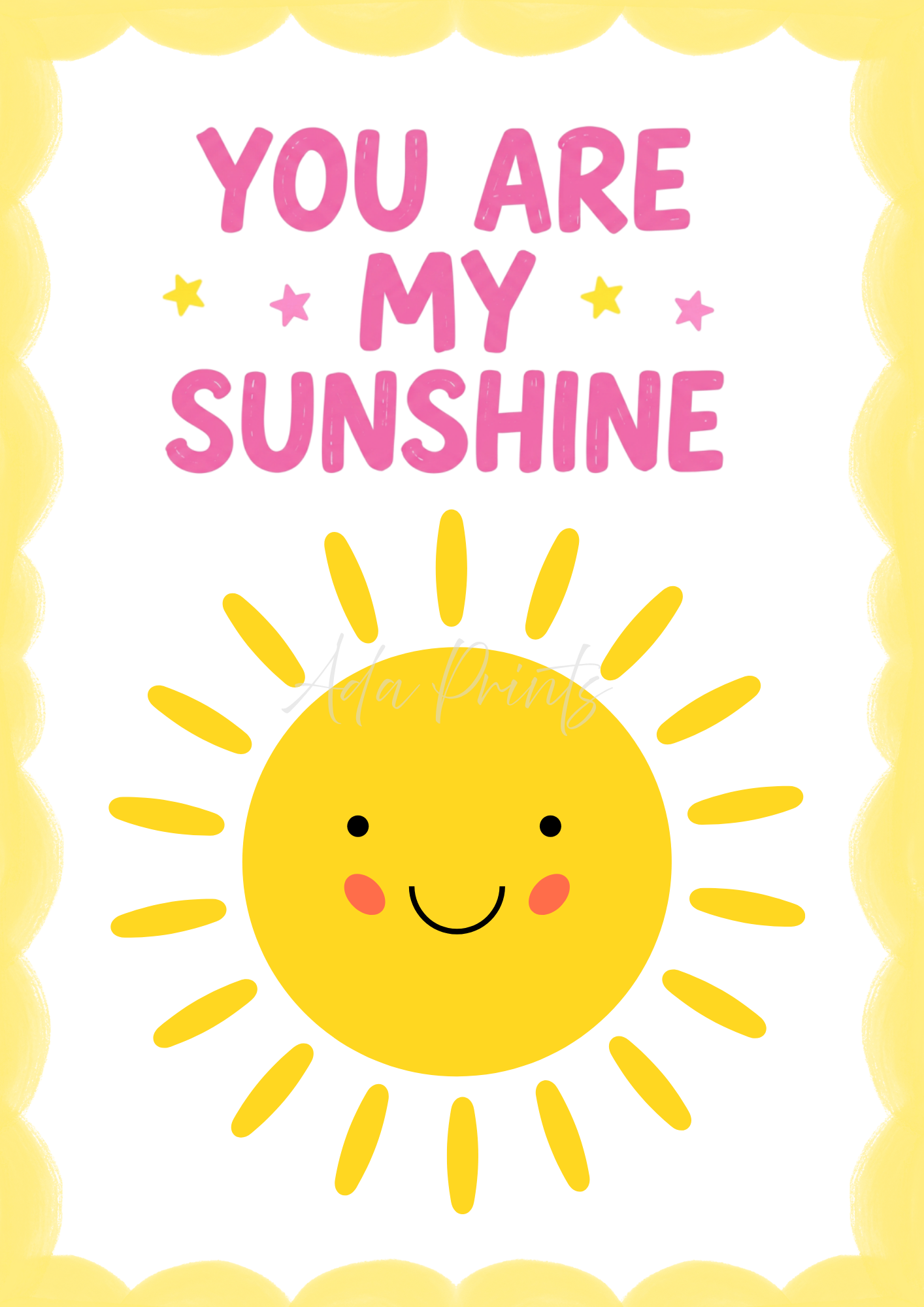 You Are My Sunshine Nursery Print | Kids Wall Art