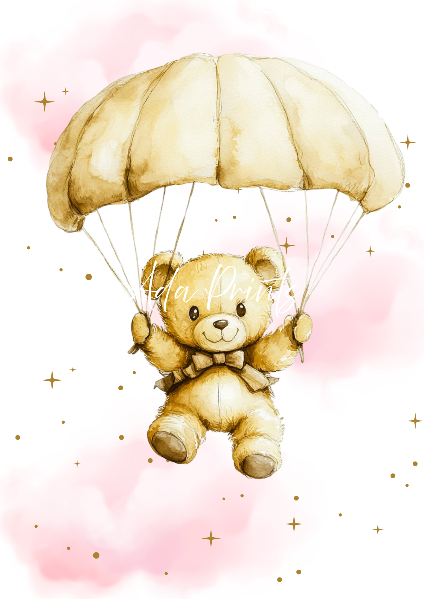 Teddy Bear Nursery Prints UK - Personalised Baby Wall Art Set of 3