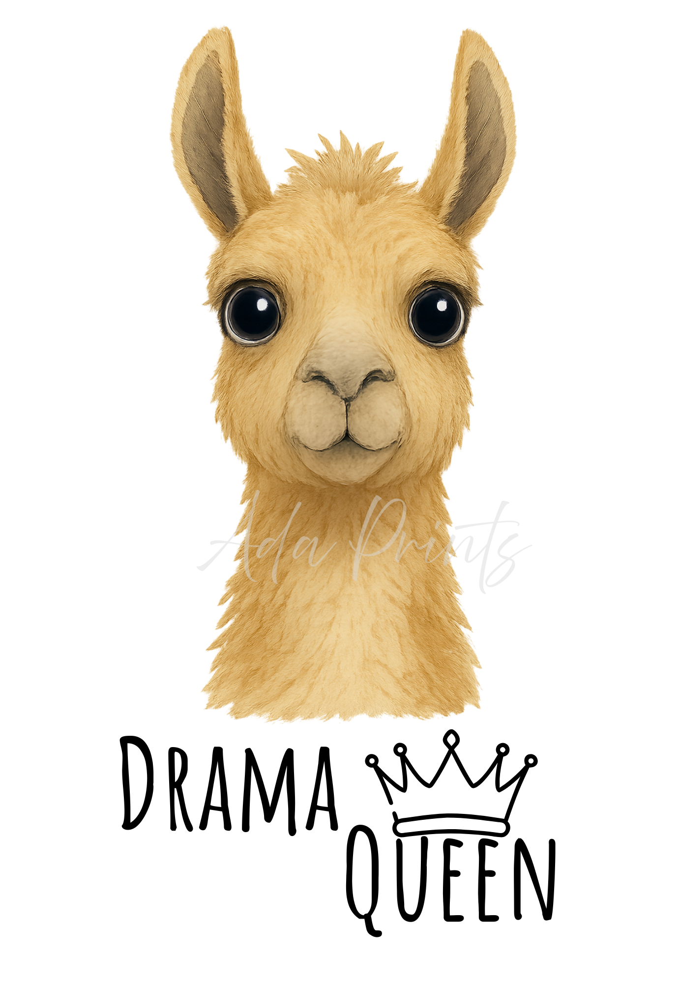 Drama Queen Llama Print - Funny Animal Wall Art