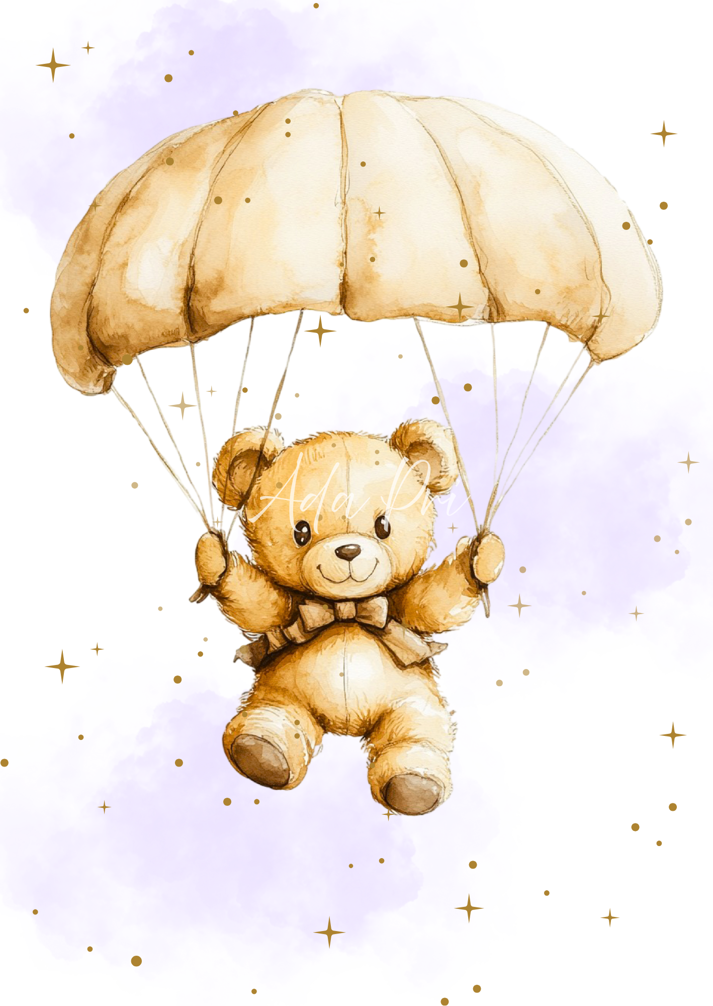 Teddy Bear Nursery Prints UK - Personalised Baby Wall Art Set of 3