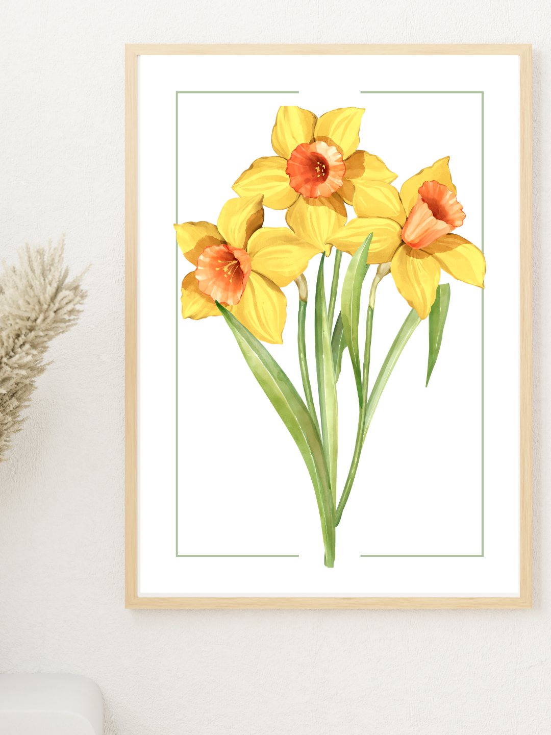 Daffodil Watercolour Botanical Art Print | Floral Home Décor