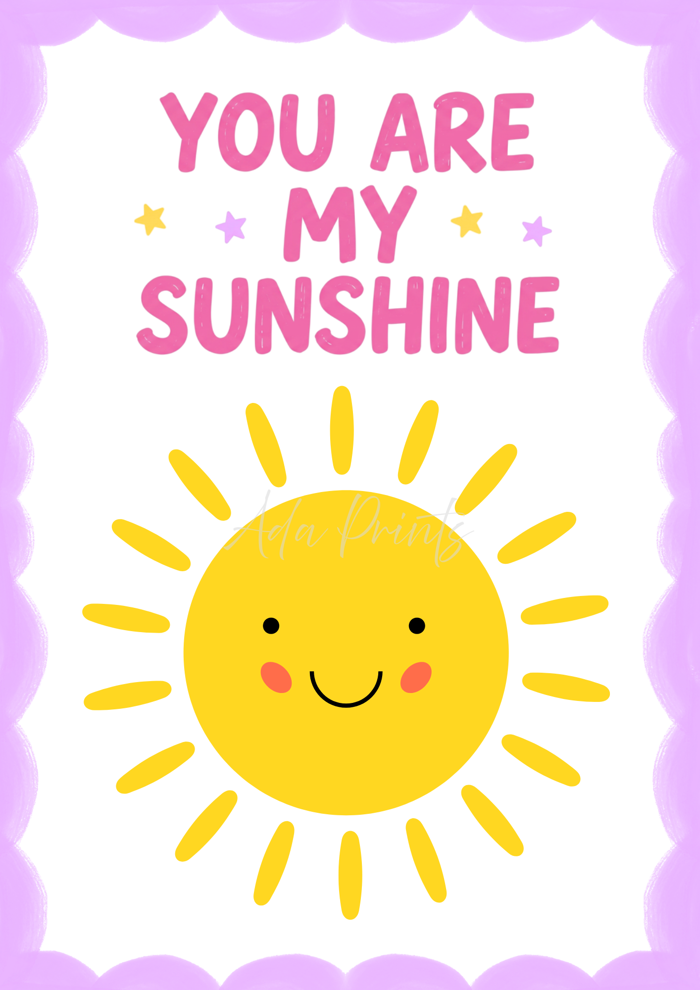 You Are My Sunshine Nursery Print | Kids Wall Art