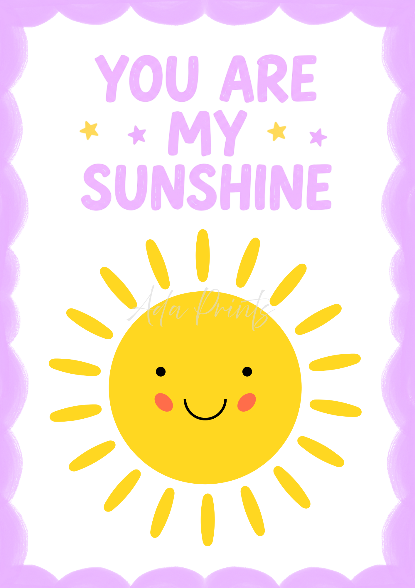 You Are My Sunshine Nursery Print | Kids Wall Art