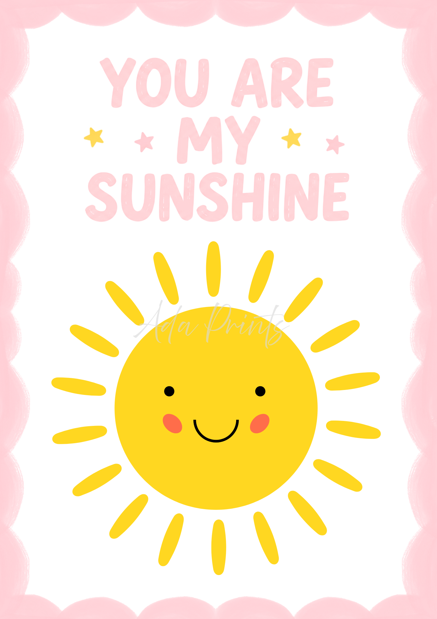 You Are My Sunshine Nursery Print | Kids Wall Art