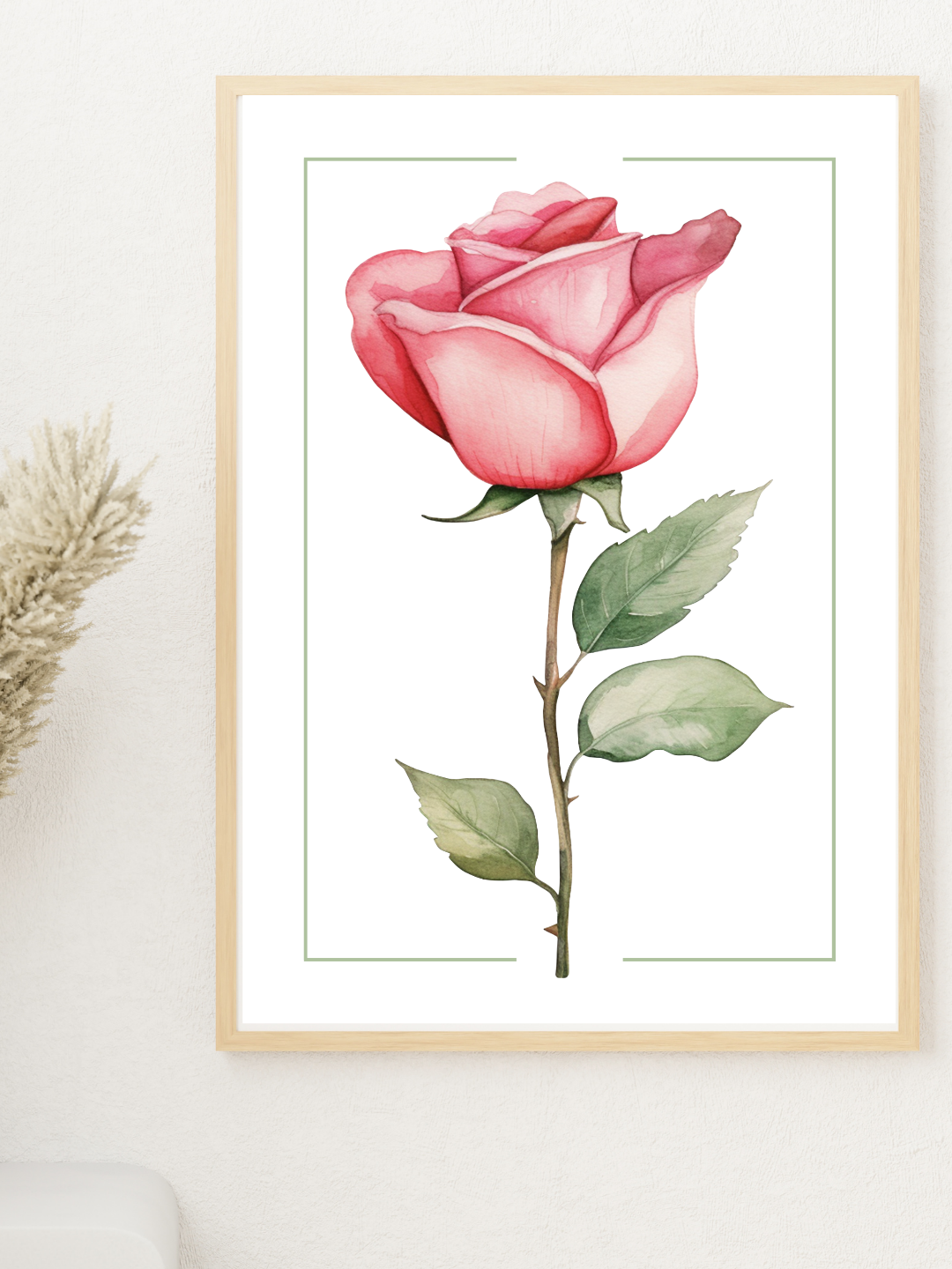 Rose Watercolour Botanical Art Print | Floral Home Décor