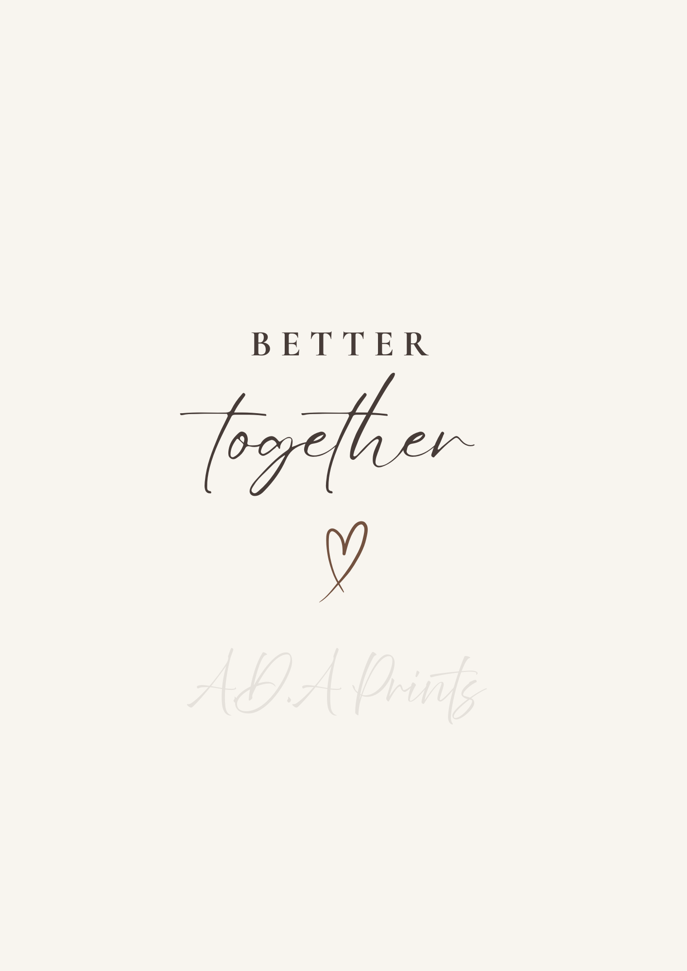 Better Together minimalist quote wall art print