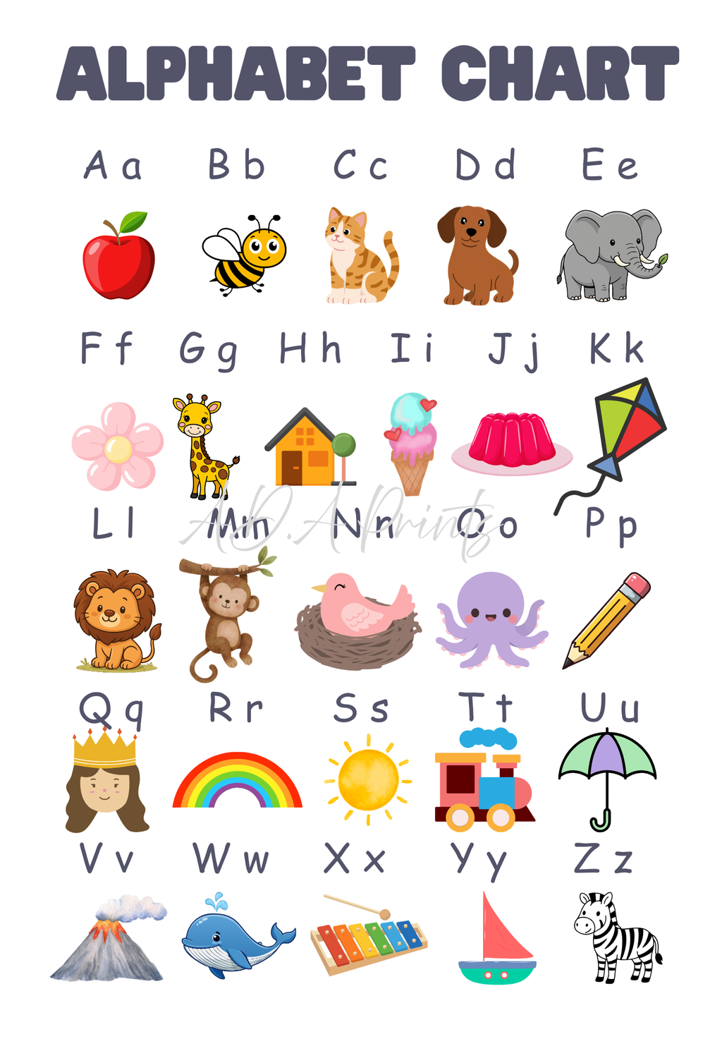 Children's Educational Poster Set – Alphabet, Numbers & Colours (3-Poster Bundle)