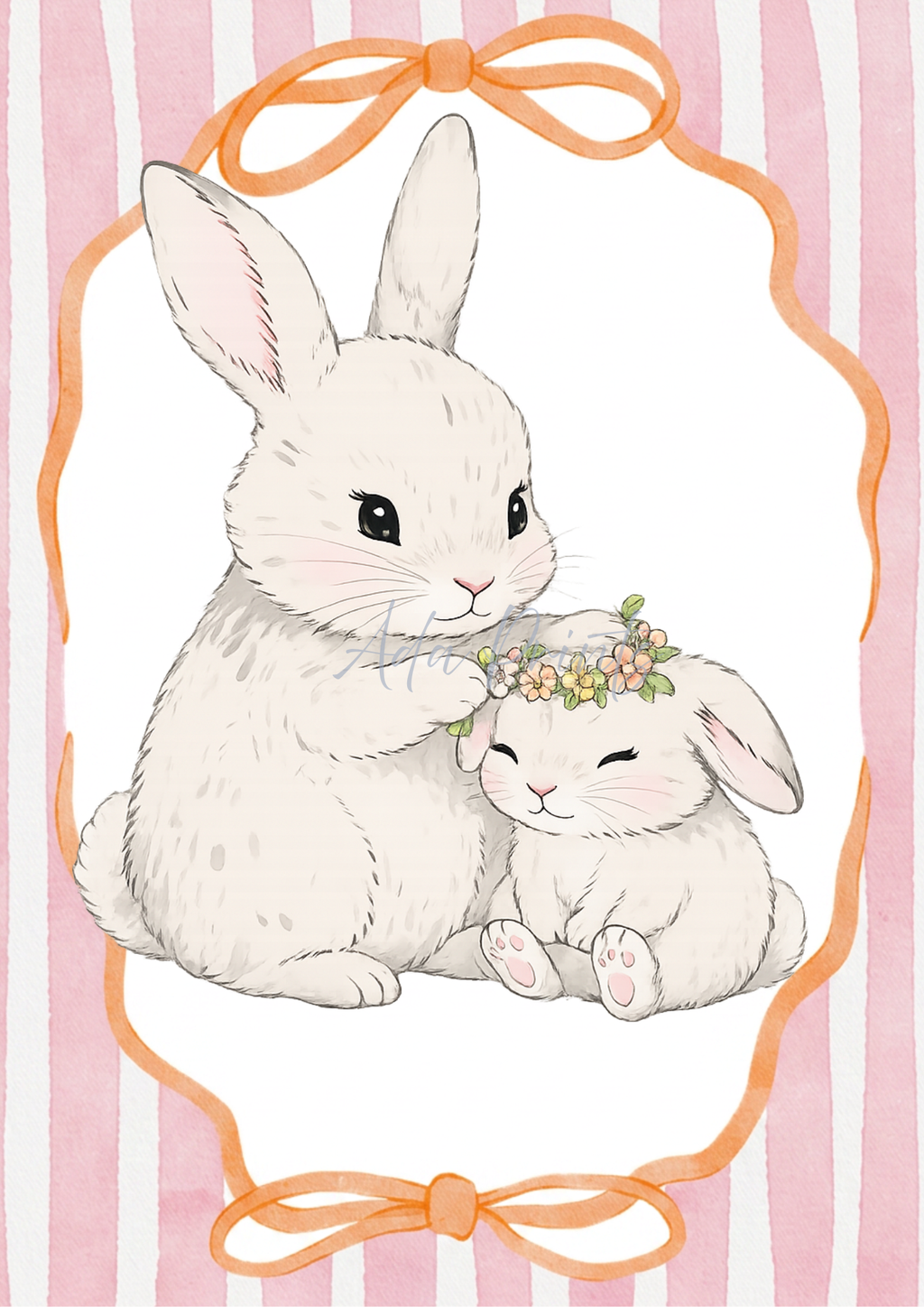 Personalised Bunny Nursery Print Set of 3 | Kids Wall Art