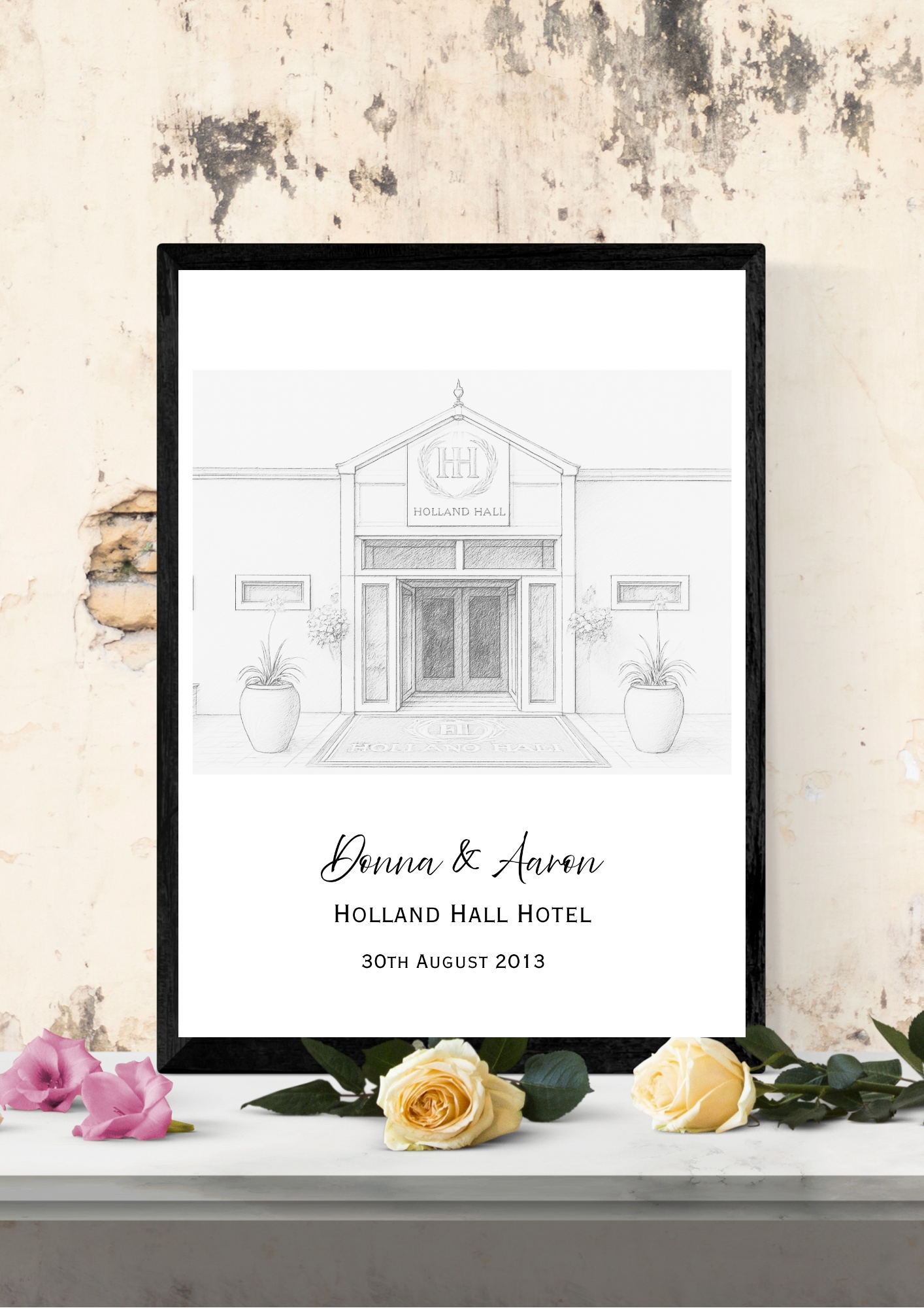 Personalised Wedding Venue Sketch Print