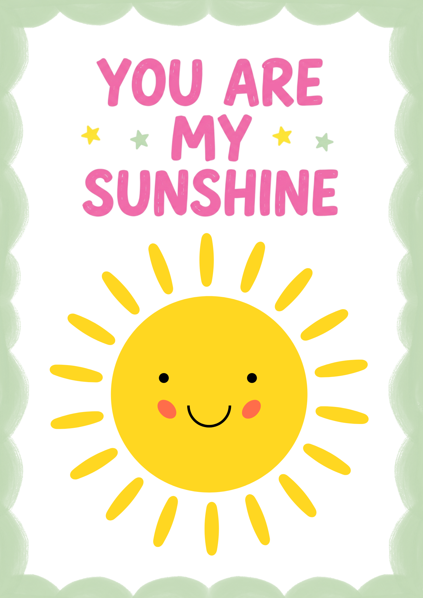 You Are My Sunshine Nursery Print | Kids Wall Art