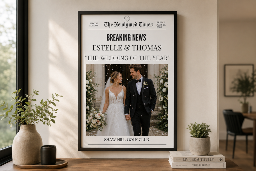 Our Love Story Custom Newspaper Print | Personalised Wedding Day Keepsake Gift